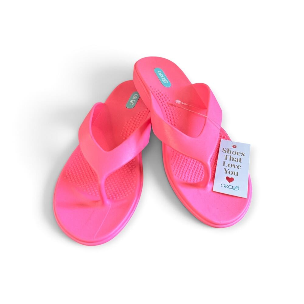 OKA B WOMENS ELLE FLIP FLOPS IN PRINCESS PINK SIZE ML NWT